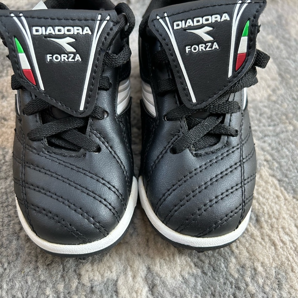 Diadora Kids Black and White Sneakers